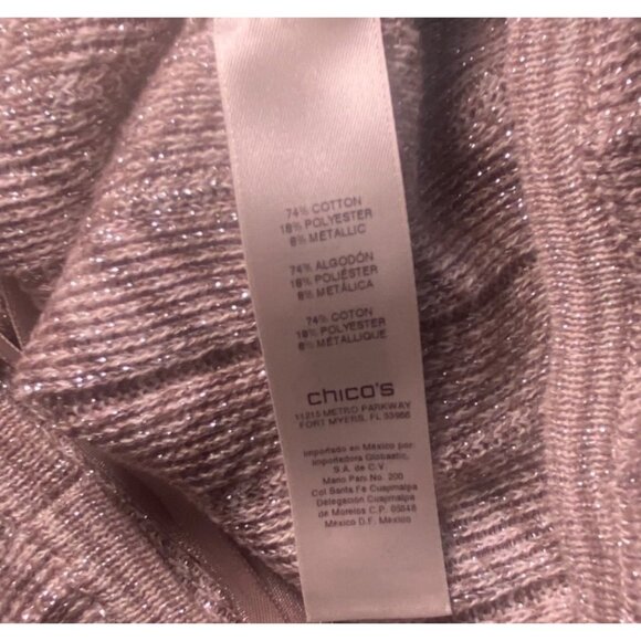 Chicos Sz 3 Silver Chevron Sleeveless Knit Top Size XL Casual Comfort Layering - Picture 7 of 7